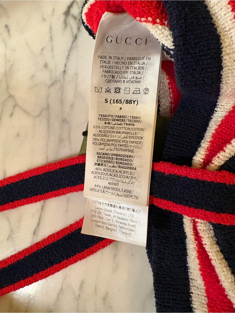 Gucci Red Navy White Halter Knit Crop Top - Picture 5 of 8